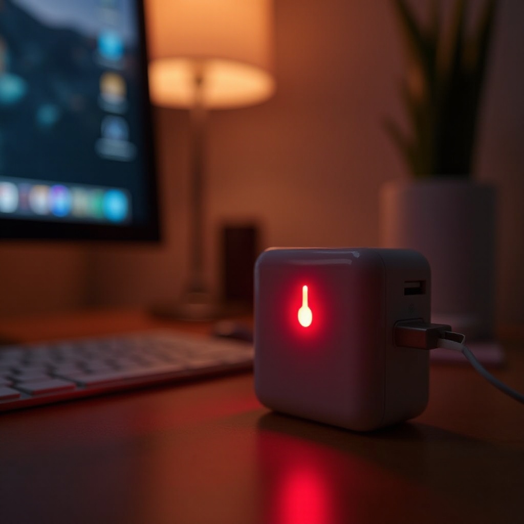 マックブックの充電器の赤いライト