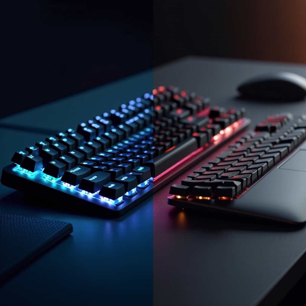 oyun klavyesi vs normal