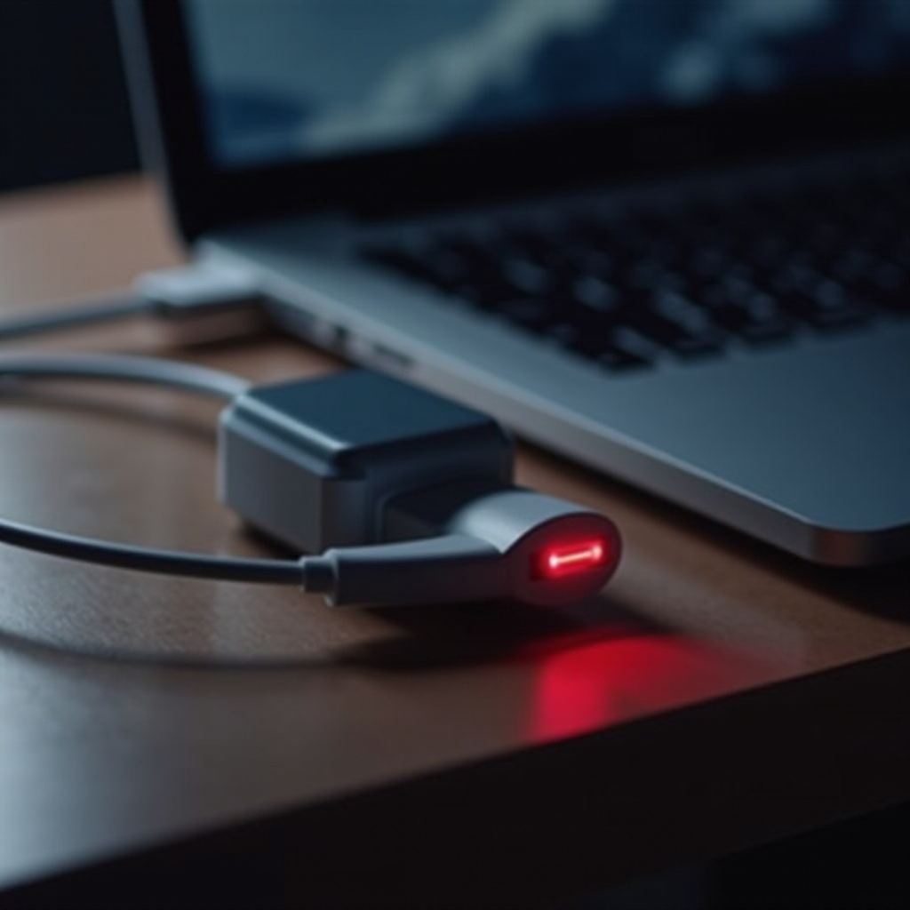 macbook şarj cihazında kırmızı ışık