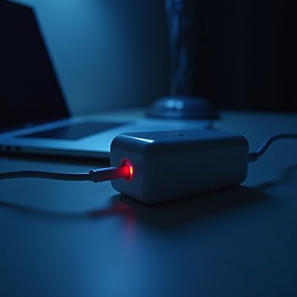 맥북 충전기의 빨간 불