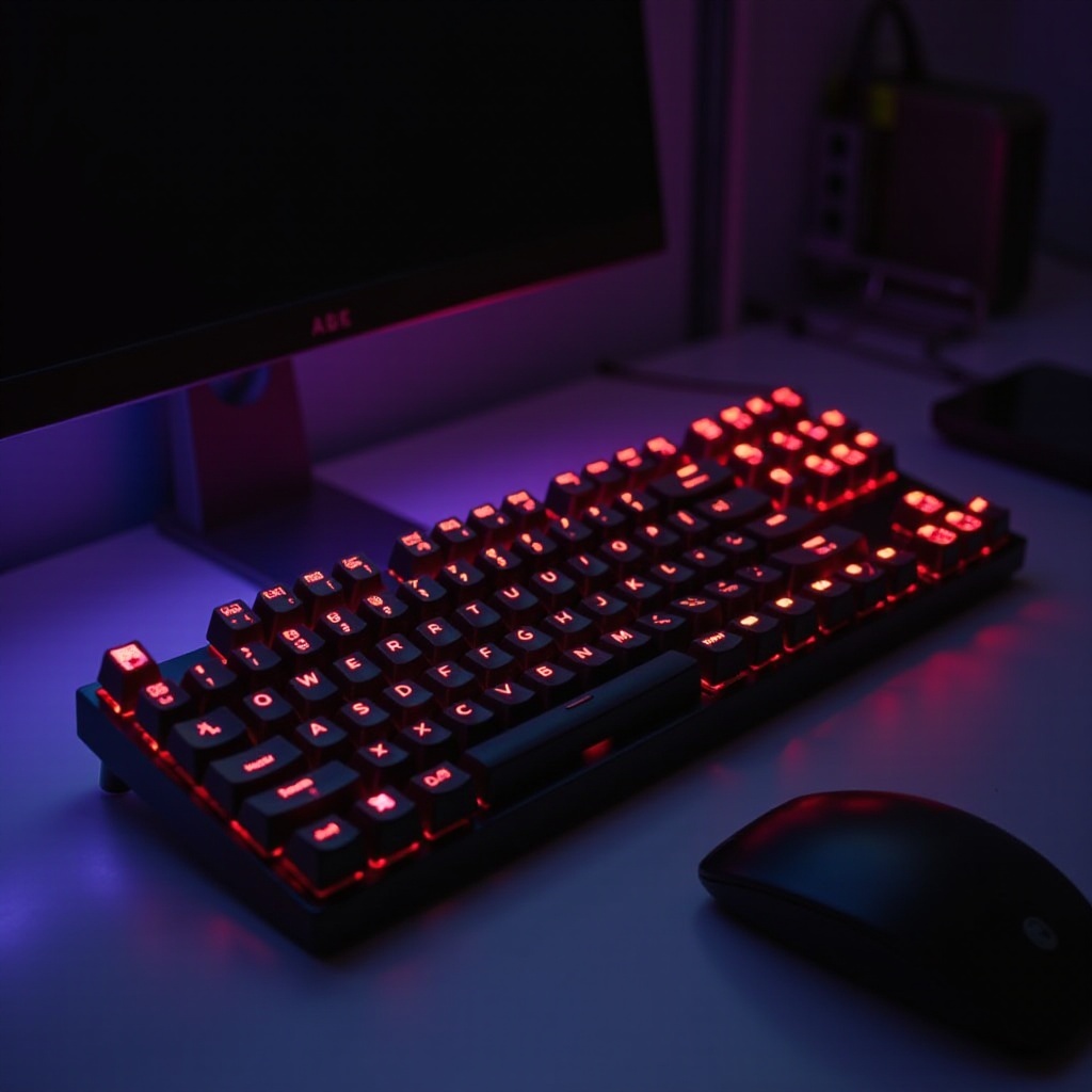赤いスイッチのメカニカルキーボード